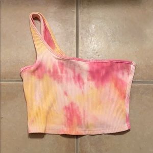 Ribbed tye dye crop
